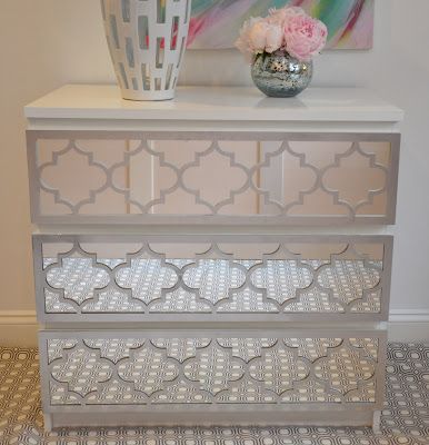This Is A Plain Ikea Dresser Refinished With Mirror And O Verlays This Is A Plain Ikea Dresser Refinished With Mirror And O Verlays Love Unique Design