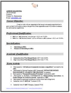 Example Template of an Excellent MBA Finance & Marketing Resume Sample for Freshers with great industrial exposure, Job profile and career objective, Professional Curriculum Vitae with Free Download in Word Doc / PDF (2 Page Resume) (Click Read More for Viewing and Downloading the Sample) ~~~~ Download as many CV's for MBA, CA, CS, Engineer, Fresher, Experienced etc / Do Like us on Facebook for all Future Updates ~~~~