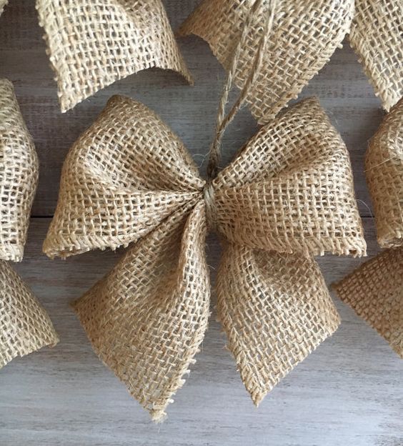 Burlap Bows Burlap Christmas Tree Ornaments Burlap Bow Decoration Christmas Tree Bows Diy Christmas Ornaments Rustic Christmas Ornaments