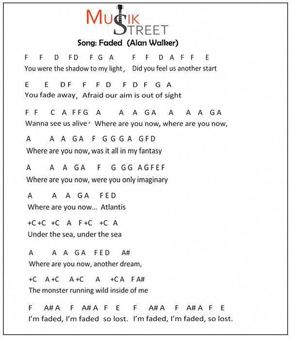 Faded Sheet Music Alan Walker Sheet Music Piano Sheet Music