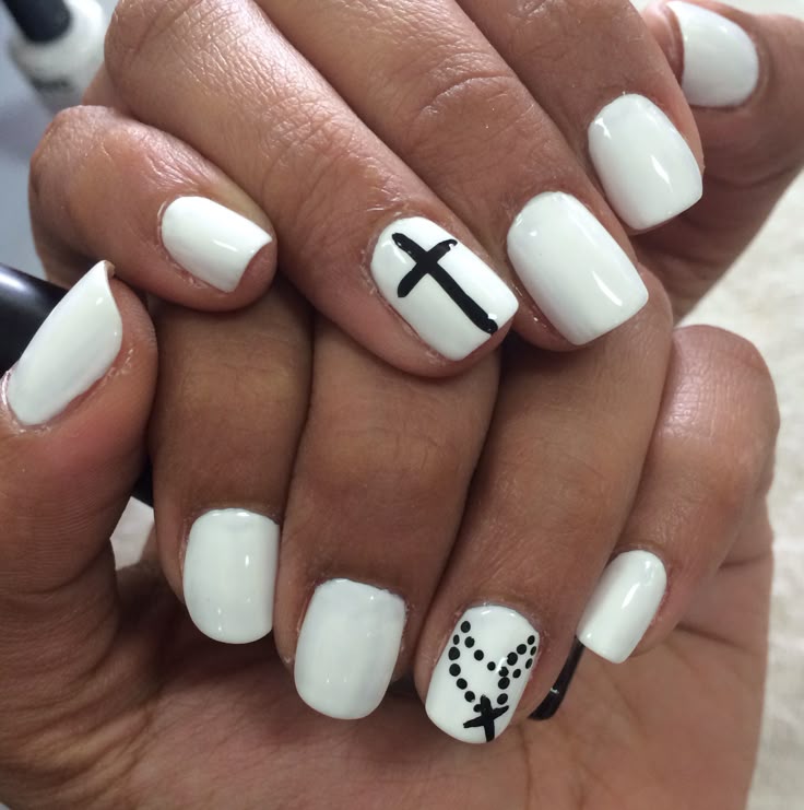 Best 25+ Cross Nail Designs Ideas On Pinterest 16d Nail, Fun White mani with black cross Nail art Spring Summer 2014 Nail Design #ByMargarita - Best 25+ Cross Nail Designs Ideas On Pinterest 16d Nail, Fun