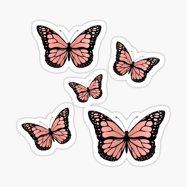 pink butterfly sticker by emmastickershop cool stickers aesthetic stickers poster stickers