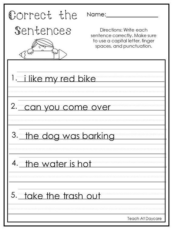 10 printable correct the sentences worksheets 1st 2nd grade etsy 2nd grade ela 1st grade reading worksheets ela worksheets
