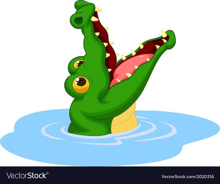 Vector illustration of Crocodile cartoon open its mouth. Download a ...