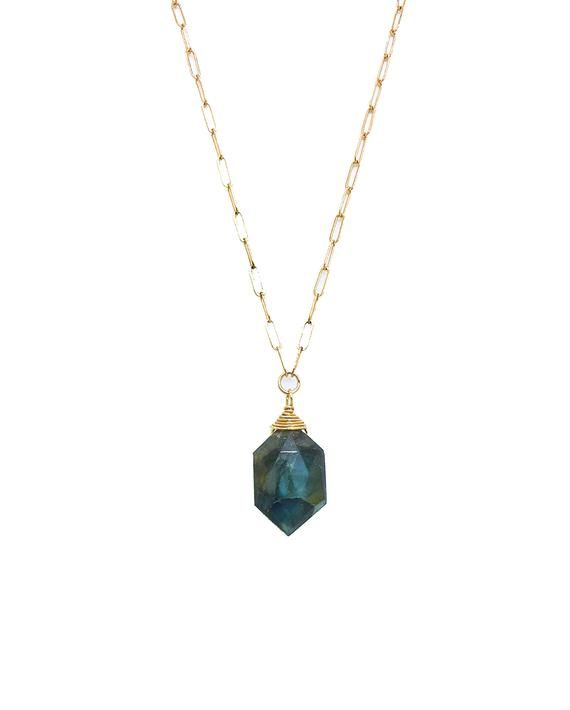 Delicate Everyday Necklace Minimalist Jewelry Gold Necklace Wedding Jewelry Gift For Wife Diamond Necklace Gold Labradorite Necklace