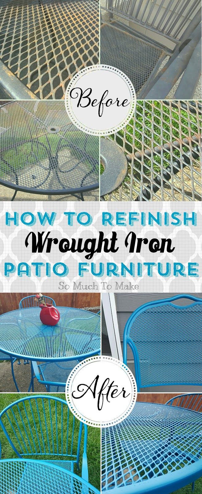 How To Refinish Wrought Iron Patio Furniture Makeover Metal Iron Patio Furniture, How To Refurbish Metal Patio Furniture