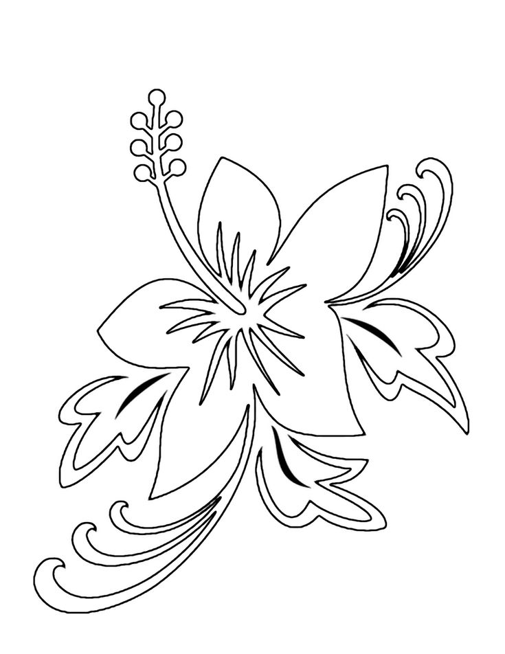 flowers coloring book pages | Tropical Flower Coloring Pages