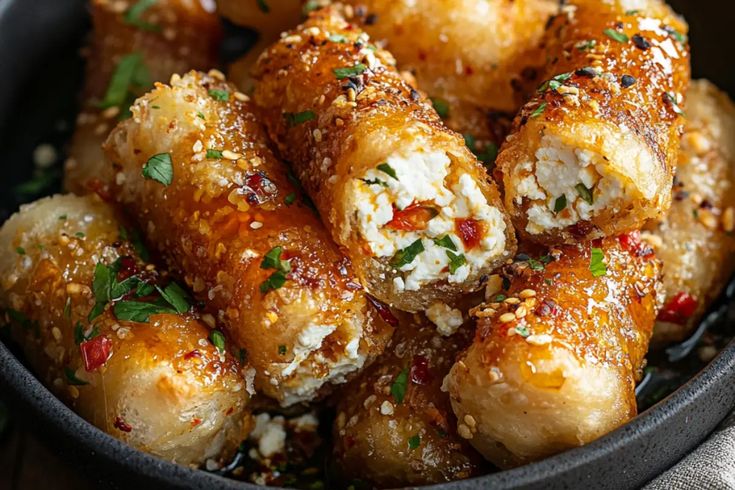 Oven Fried Feta Rolls With Chili Honey Best Appetizer Recipes oven-fried-feta-rolls-with-chili-honey-best-appetizer-recipes