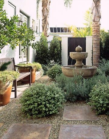 courtyard feel for cottage side garden?....large pavers with gravel in between a...