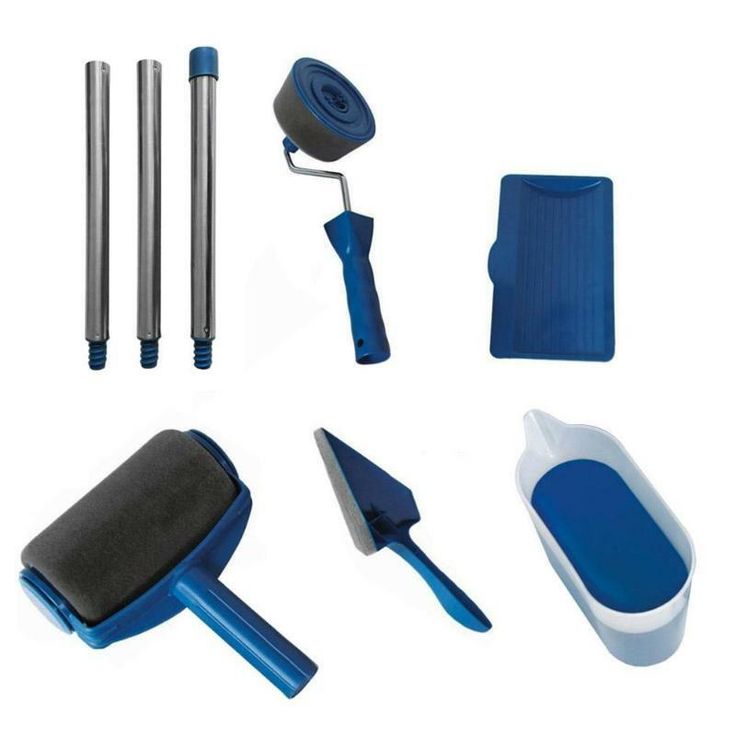 8PCS Paint Runner Pro Roller Brush Set Room Decorating Handle Tools Kits Blue UK 8PCS Paint Runner Pro Roller Brush Set Room Decorating Handle Tools Kits Blue UK