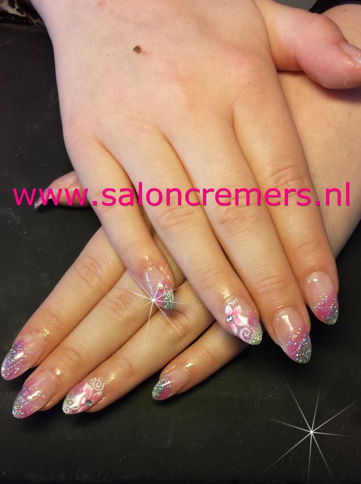 glittery almond shape nails nails pinterest almond easy fall nail art
