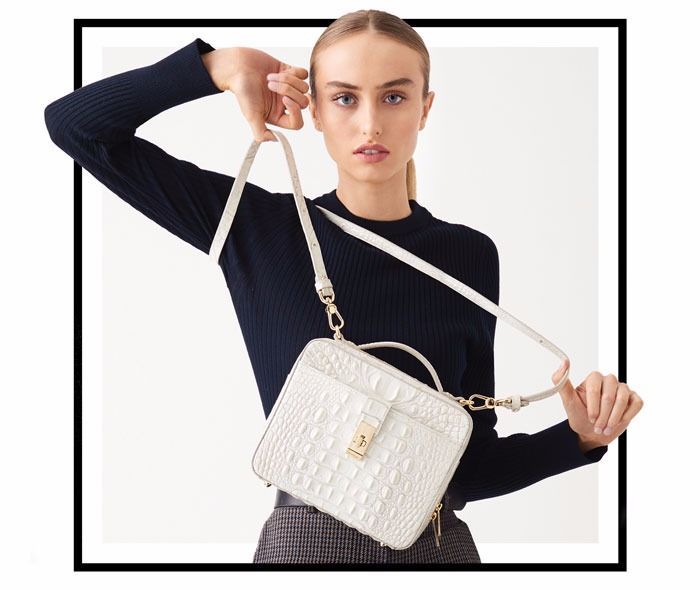 Vintage White Structured Top Handle Hand Bag Vintage White Purse