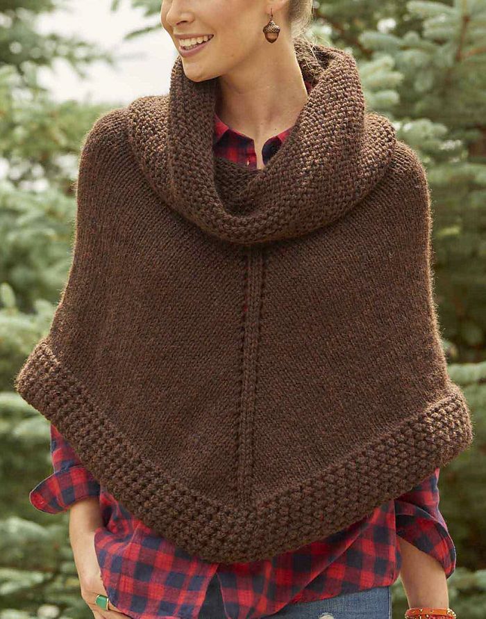 Free Knitting Pattern for Easy Getaway Poncho | Poncho knitting