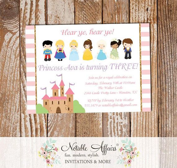 princess birthday invitation