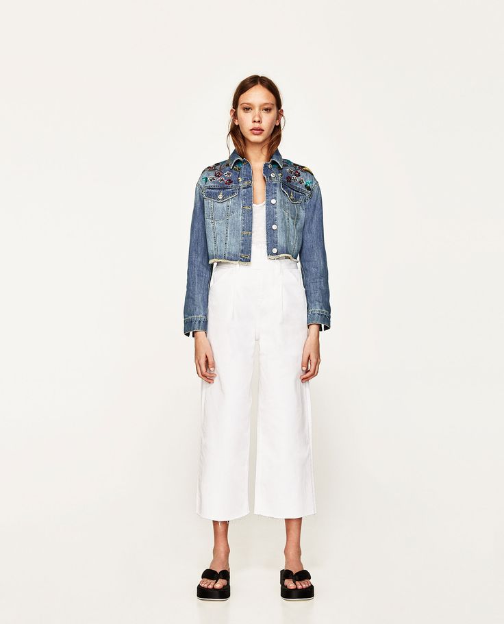 Куртка с вышивкой и заклепками zara Куртка с вышивкой и заклепками zara