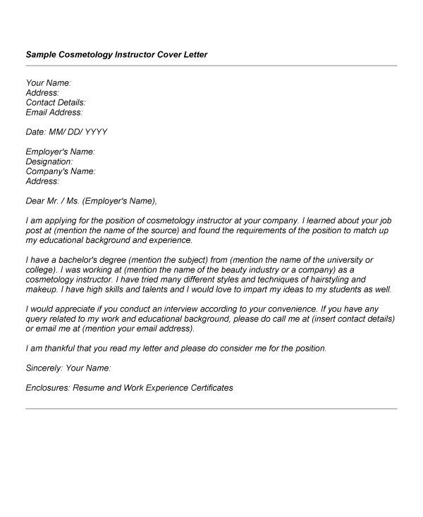 Cosmetology Cover Letter Sample - Cosmetology Cover Letter Sample we provide as reference to make correct and good quality Resume. Also will give ideas and strategies to develop your own resume. Do you need a strategic resume to get your next leadership role or even a more challenging position? There are so many kinds of Free Res... - http://allresumetemplates.net/1705/cosmetology-cover-letter-sample/