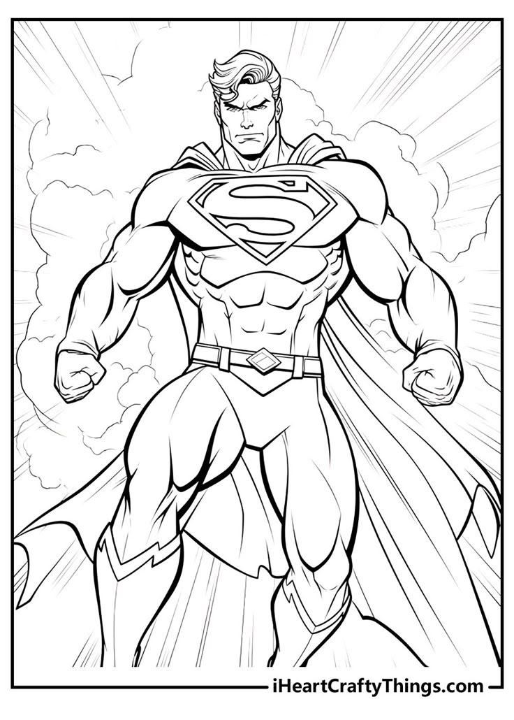 Superman Coloring Pages | Avengers coloring pages, Superman coloring