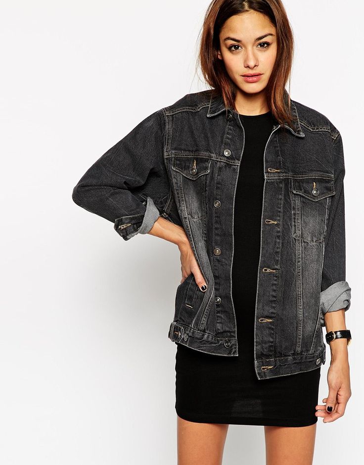 ASOS | ASOS Denim Black Western Jacket at ASOS | Fashion, Black denim ...