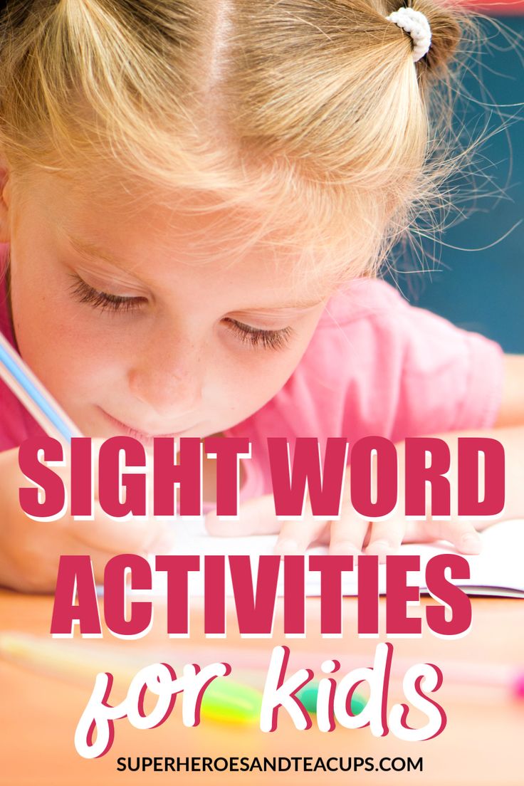 Sight Word Activities for Kids Learning Ideas for