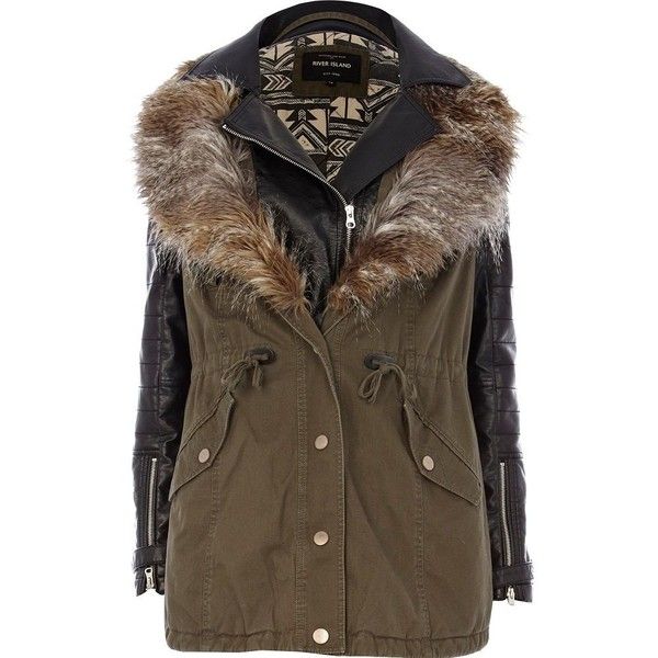 River Island Fur Jacket Stripes River Island Fur Jacket Stripes