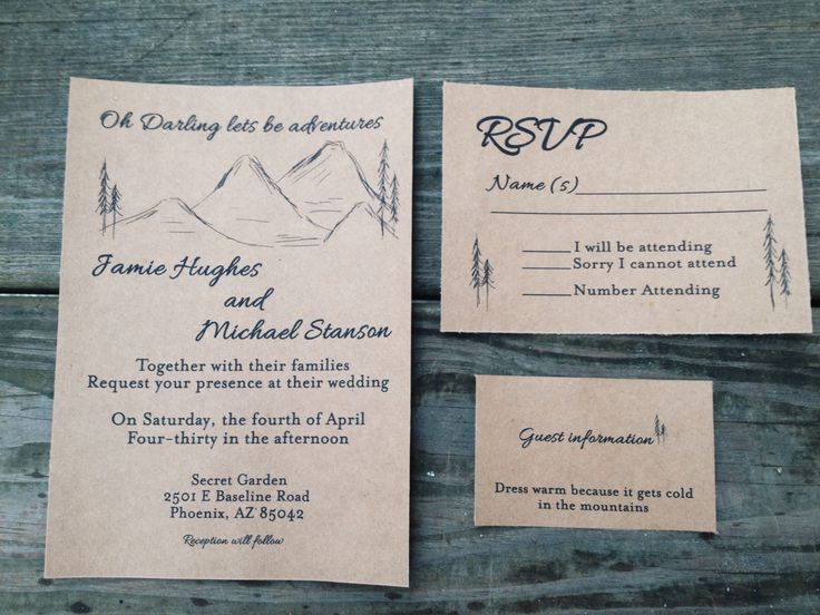 Rustic Mountain Wedding Invitation On Kraft With Trees 100 Count Suite USD By Rusticpapers Rustic Mountain Wedding Invitation On Kraft With Trees 100 Count Suite USD By Rusticpapers