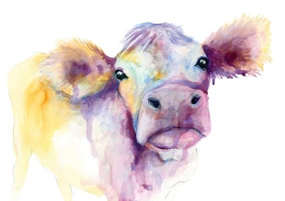 Pin On Сохраненные пины - Colorful Cow Painting Watercolor Pin On Сохраненные пины - Colorful Cow Painting Watercolor