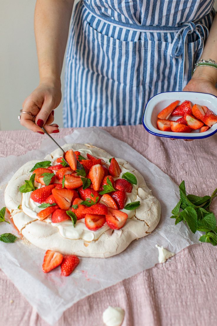 Strawberry, mint and elderflower pavlova She Can't Eat Strawberry, mint and elderflower pavlova She Can't Eat