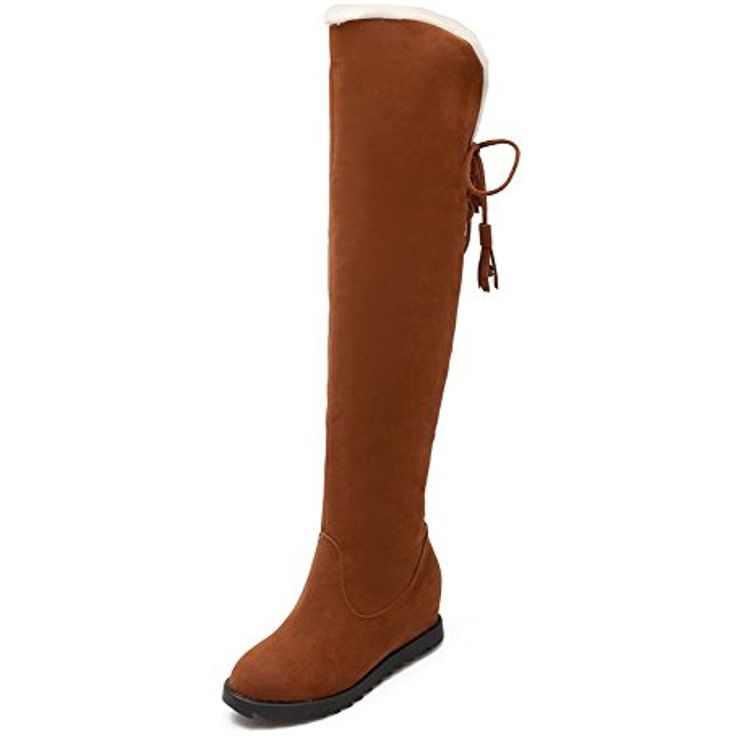 Women's High-Top Lace-Up Frosted Kitten-Heels Round Closed Toe Snow-Boots Beige 4.5 B(M) US Women's High-Top Lace-Up Frosted Kitten-Heels Round Closed Toe Snow-Boots Beige 4.5 B(M) US