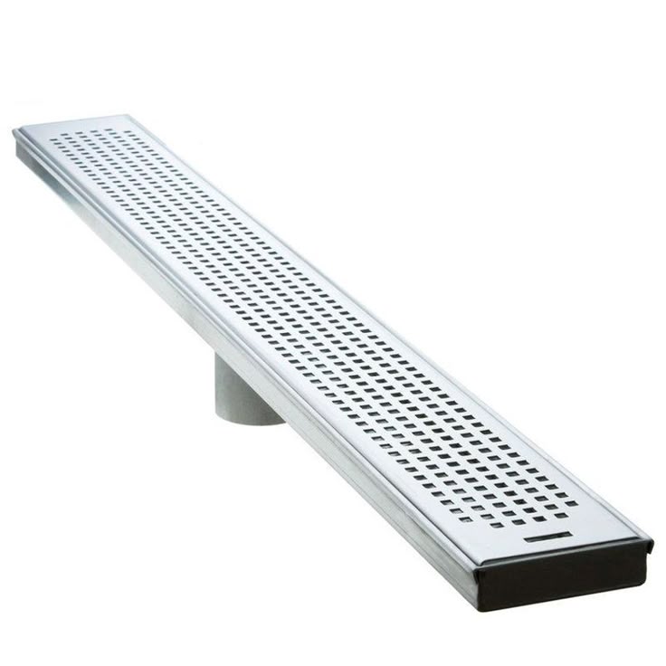 LUXE Linear Drains 36SP 36" Pattern Grate Linear Shower Drain Satin Stainless Shower Accessories Shower Drains Stainless Steel