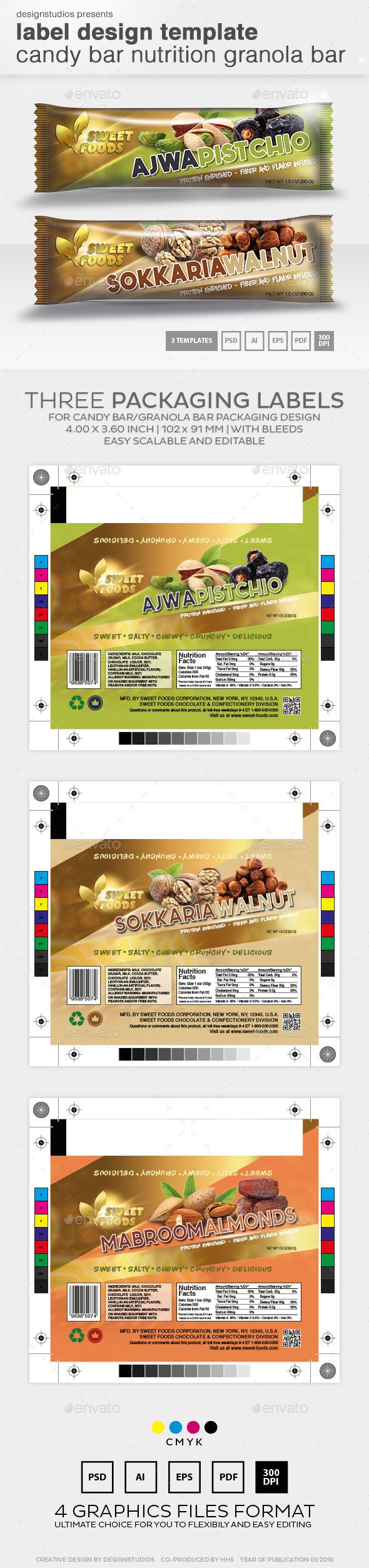 Label Design Template Candy Bar Nutrition Granola Bar Template PSD Label Design Template Candy Bar Nutrition Granola Bar Template PSD