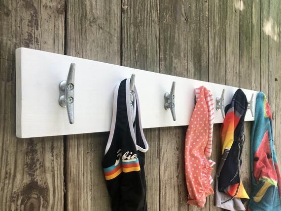 Entry Way Coat Rack Nursery Nautical Decor Boat Cleat Towel Rack Coat Hook Rustic Lake House Decor Rustic Bathroom Robe Hook