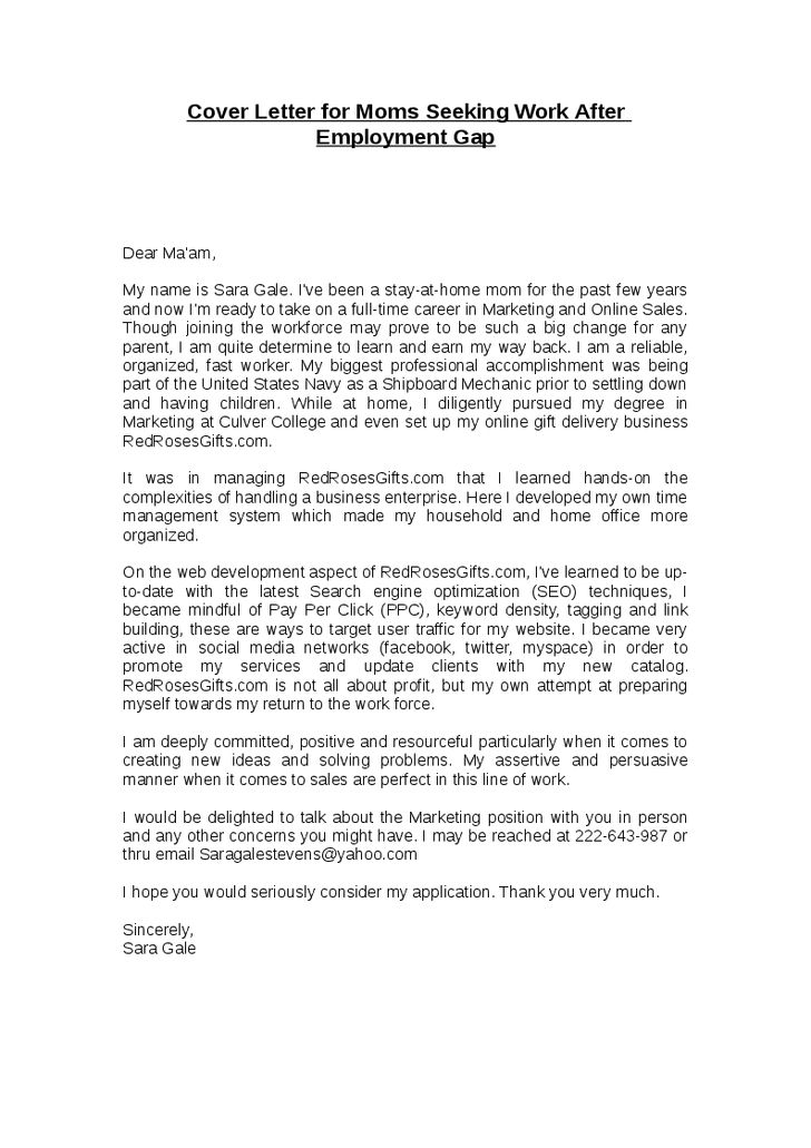 Cover Letters Returning Work Mothers Resume Tips For Parents Returning To Work Monster Cover Letter For Moms Seeking Work After Employment Gap 1png
