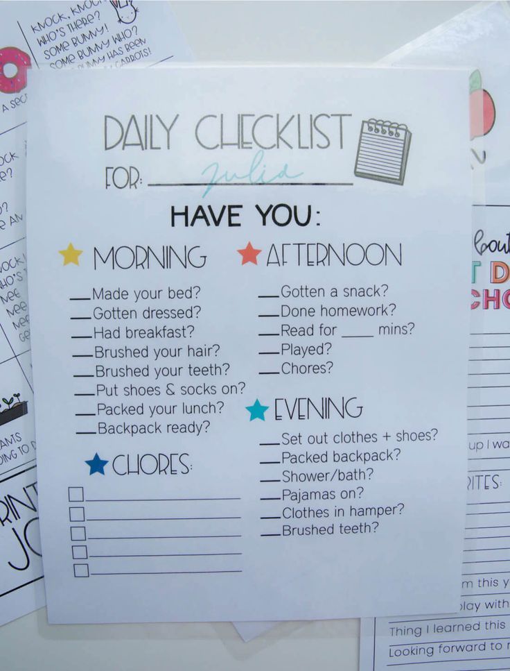 back to school bundle daily routine chart for kids kids daily checklist