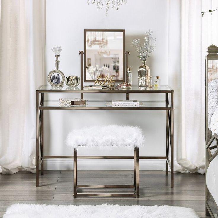 Enid Vanity Set With Mirror Reviews Allmodern Bedroom Decor Furniture Bedroom Vanity Set Decor Furniture, Vanity Table Allmodern