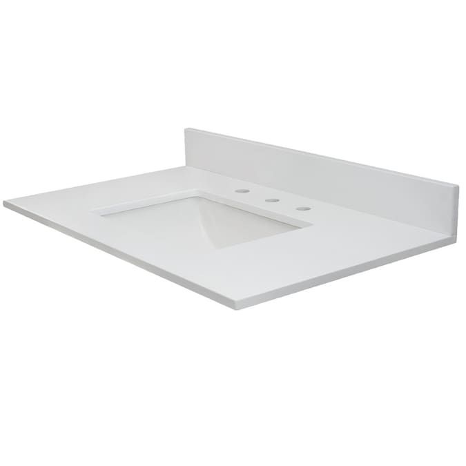 Bestview 49 In Carrara White Quartz Single Sink Bathroom Vanity Top The Tops Depar Quartz Vanity Tops, Bestview 49 In Carrara White Quartz Single Sink Bathroom Vanity Top