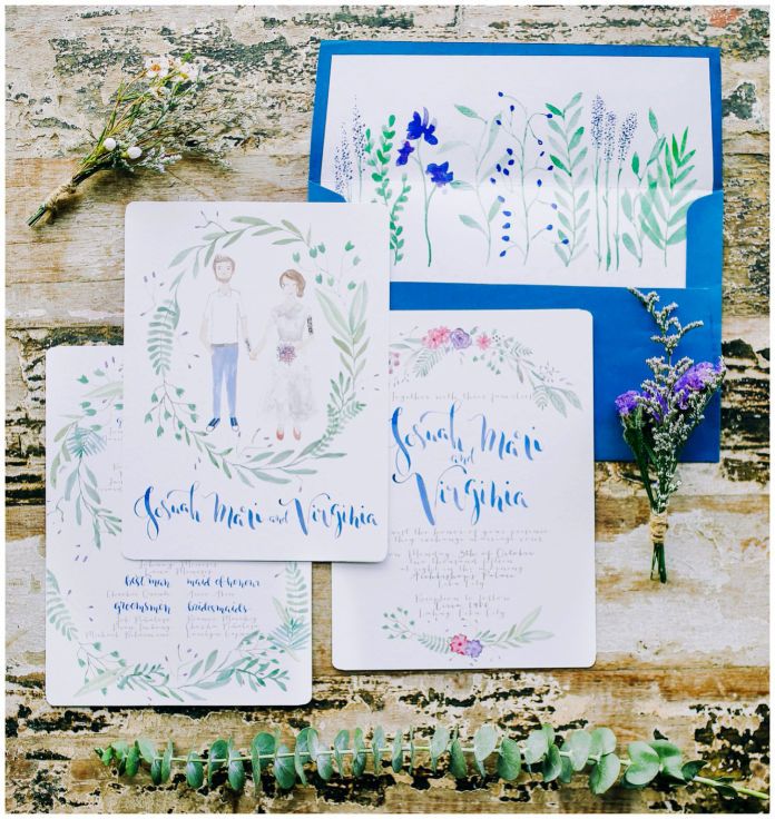 Rustic Wedding Invitation Ideas With Blue Shades Rustic Wedding Invitation Ideas With Blue Shades