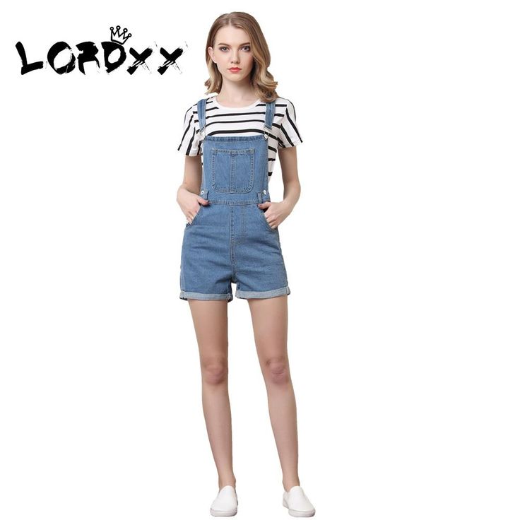 LORDXX Denim Overalls Shorts Women Blue Summer Short Jumpsuits Playsuits 2018 New Romper combinaison short femme Jean shorts