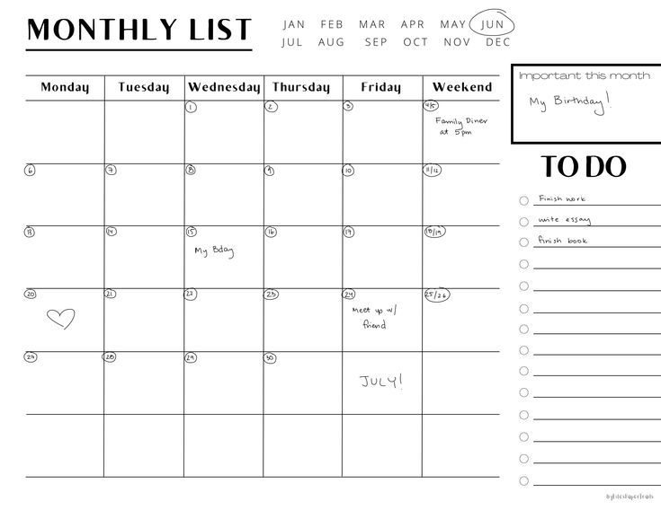 A Printable Calendar With The Words Months And Dates To Do List On It A Printable Calendar With The Words Months And Dates To Do List On It