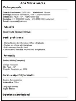curriculo pronto para preencher