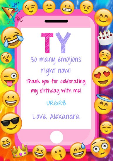 emoji thank you cards personalized 1 gadiņa ballīte pinterest