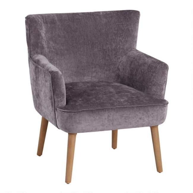 Dark Plum Wingback Cayla Chair World Market Velvet - World Market Armchair Dark Plum Wingback Cayla Chair World Market Velvet - World Market Armchair