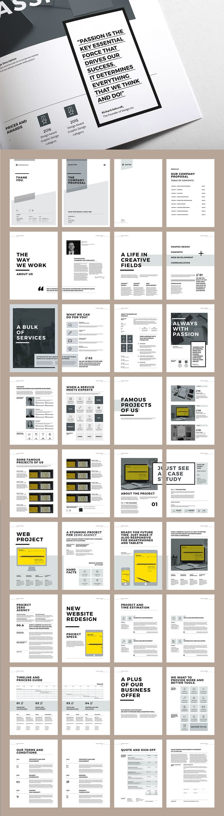 Proposal and Portfolio TemplateMinimal and Professional Proposal Brochure template for creative businesses, created in Adobe InDesign, Microsoft Word and Apple Pages in International DIN A4 and US Letter formatThis Proposal Template features: A4 …