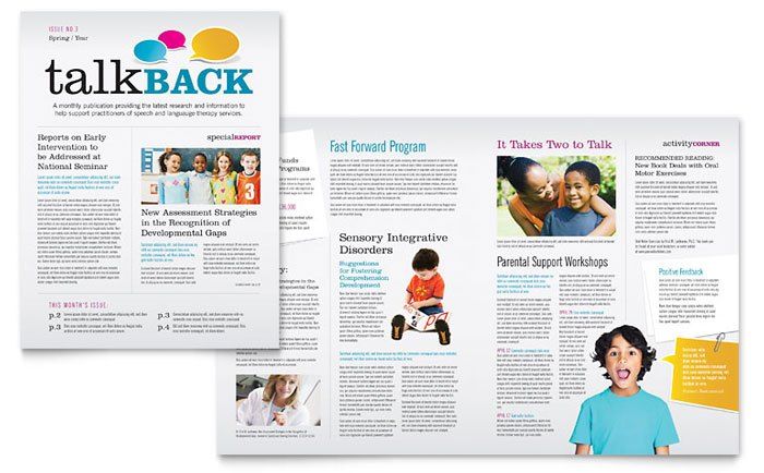 Newsletter Example - Speech Therapy Education Newsletters - sample preschool brochure Newsletter Example - Speech Therapy Education Newsletters - sample preschool brochure