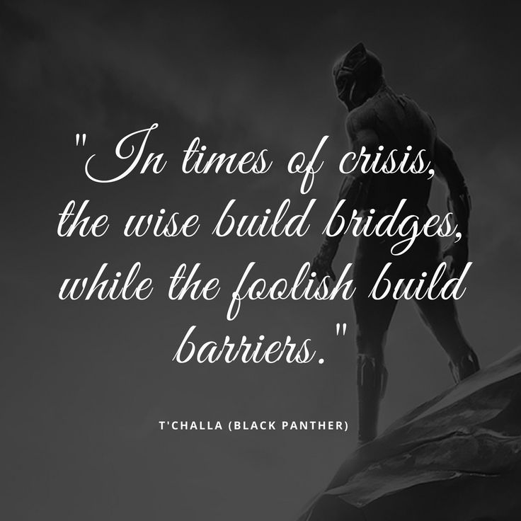 Superhero Black Panther Marvel Quote In Times Of Crisis The Wise Build Bridges Watercolor Easy Counted Cross Stitch Chart Boy Room Wall Art