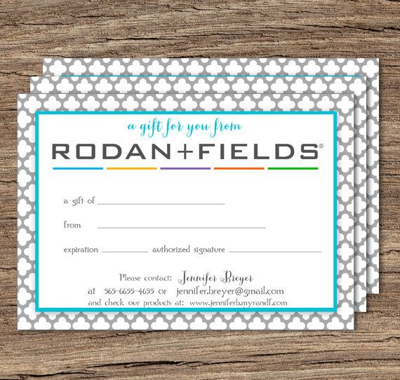 rodan and fields gift certificate printable by tanyasprints