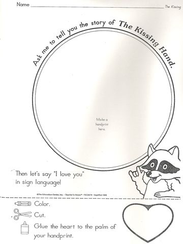 Hilaire image inside kissing hand printable book Selective image with regard to kissing hand printable book