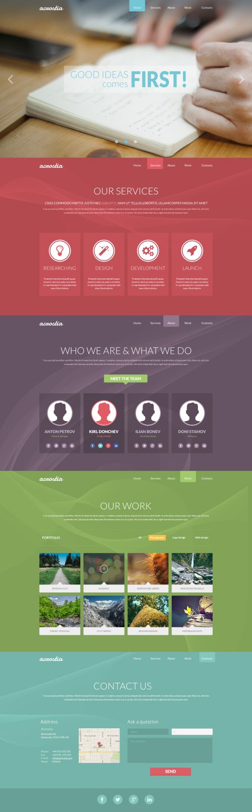 one page portfolio template