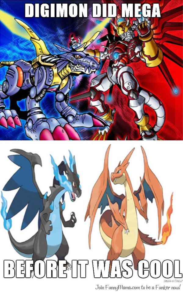 Digimon was mega first in 2020 Digimon memes, Pokemon vs digimon, Digimon.