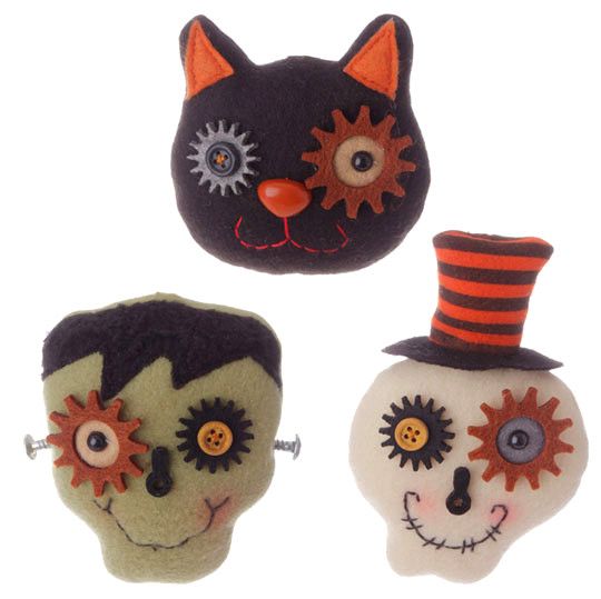 raz skeleton cat frankenstein ornament set of 3 assorted halloween ornaments skeleton cat frankenstein made of polyester measures raz 2015 natural