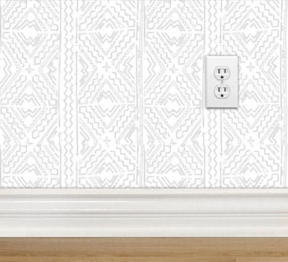 Warm Grey Floral Wallpaper Light Pastel Watercolor Peel And Etsy Grey Floral Wallpaper Peel And Stick Wallpaper Floral Wallpaper